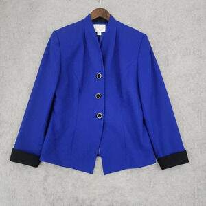 Lord & Taylor 100% Wool Blue Blazer Womens Plus Size 14  30GT